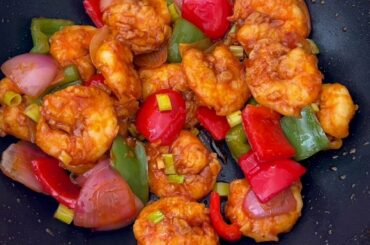 Chilli Prawn Recipe | Prawn Stir Fry Recipe | Restaurant Style Chilli Prawn |  Shrimp Stir Fry