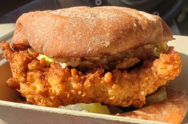 My first Nashville hot chicken sandwich. It was delicious and super hot, but my asshole feels like the one ring after it was dropped into Mt DOOM...