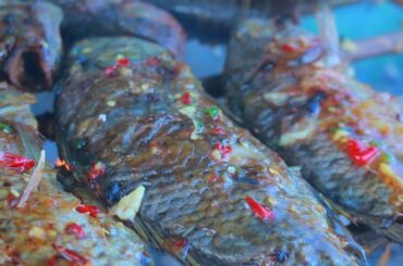 Cooking fish With spicy  chili  recipe Eating delicious