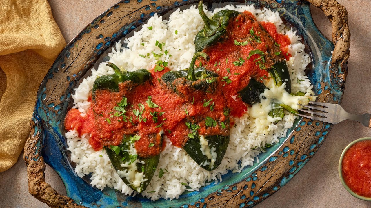 Pati Jinich Chile Relleno Rice with Salsa Roja Chili Chili