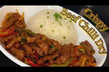 Crispy Beef Chilli Dry || Pakistani Chinese Recipe || Beef Chilli Recipe By Mehreen Diaries!!