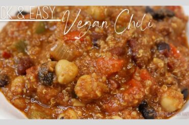 Delicious Quick & Easy Vegan Chili | Fall/Winter Vegan & Plant Based Recipes | Happened Upon Happy