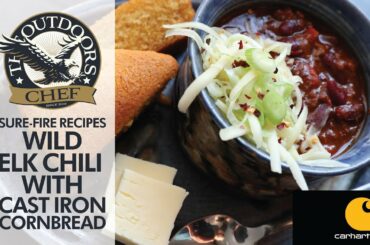 Wild Elk Chili and Cast Iron Cornbread with The Outdoors Chef