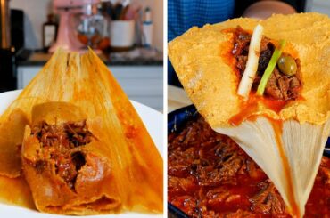 How to Make THE BEST AUTHENTIC MEXICAN HOMEMADE RED BEEF TAMALES | Tamales Recipe