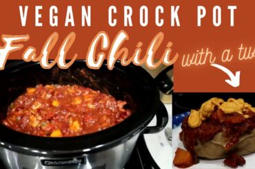 Quick and Easy Crock Pot Vegan Fall Chili | Easy Plant Based Recipe for Busy Moms