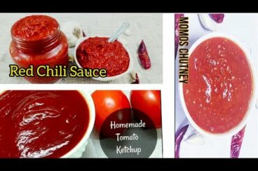 Red Chili Sauce | Momos Chutney | Tomato Ketchup | Different Types Of Chutney | Masala Cooking Vlogs