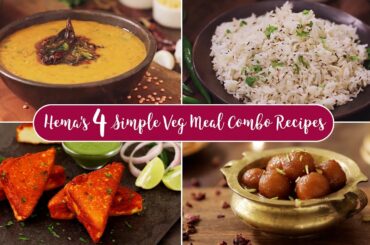 Hema’s 4 Simple Veg Meal Combo | Lunch Recipes | North Indian Recipes | Restaurant Style Recipe