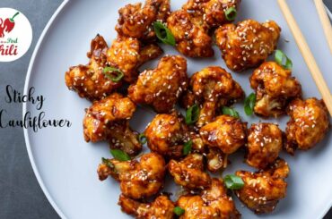 Sticky Sesame Cauliflower in Air Fryer | Vegetarian and Vegan Air fryer recipes | ASMR Cooking