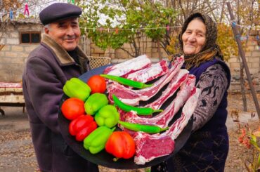 Azerbaijan Village Style: Easy & Delicious Beef Ribs and Vegetables Recipe, Village Cooking