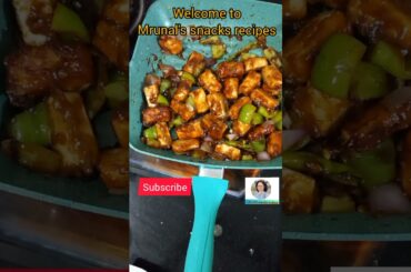 Paneer Chilli |Chilli paneer recipe |#shorts|Starter recipe |Mrunal's snacks recipes