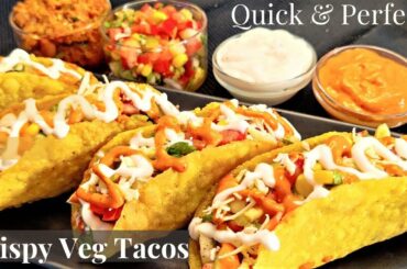 Veg Mexican Tacos | Taco Shells | Harissa sauce | Garlic Sauce | Veg Tacos Recipe | Mexican Tacos |