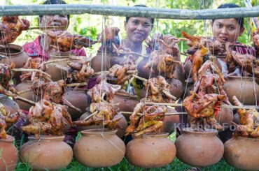 Technique Roasted Chicken Recipe on Clay Pot Use Charcoals Style - Cooking Method in My Country