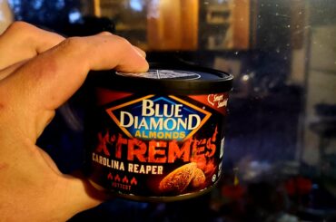 Another spicy almonds entry. These are 8/10 heat, 6/10 flavor. Much saltier than the other post.