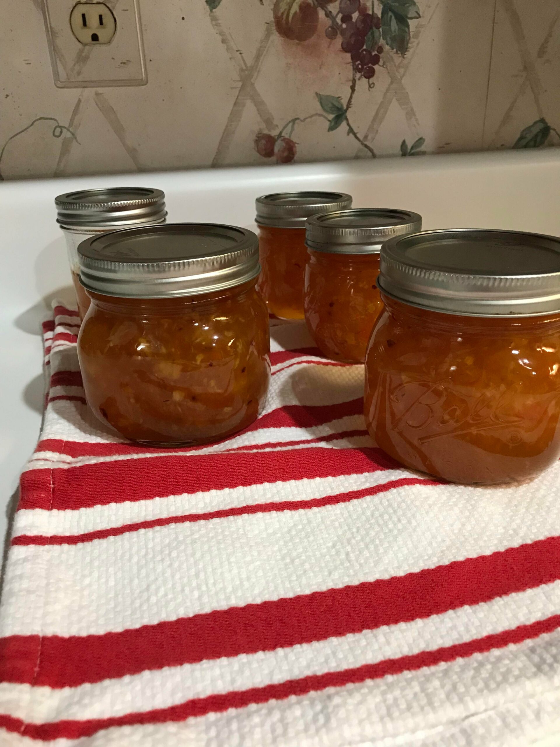 First canning effort Habanero Pineapple pepper jelly Chili Chili