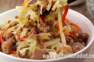 Keto Chili black bean pork cabbage stir fry recipe