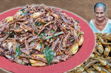 Time to make a delicious meal made from sprats jackfruit seed garlic stir fry recipe | Grandma Menu