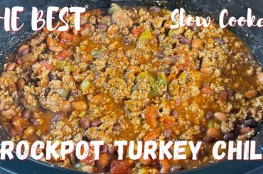 The BEST Slow Cooker Turkey Chili | Crockpot Turkey Chili | Crockpot Recipes |