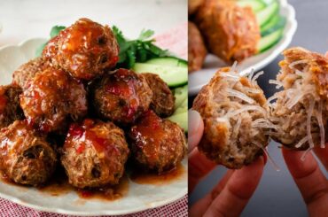 Crispy Meatballs w/ Glass Noodles and Sweet Chili Sauce