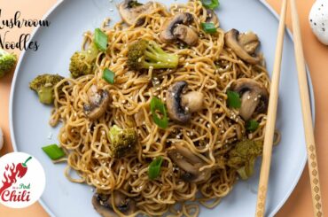 Delicious Noodle recipe in less than 10 mins | Mushroom Broccoli Stir fry Noodles | ASMR