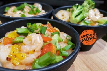 Sweet Thai Chili Shrimp Rice Bowls on the Blackstone Griddle