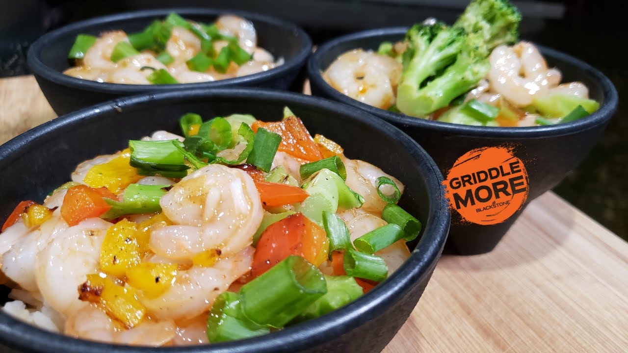 Sweet Thai Chili Shrimp Rice Bowls on the Blackstone Griddle Chili Chili