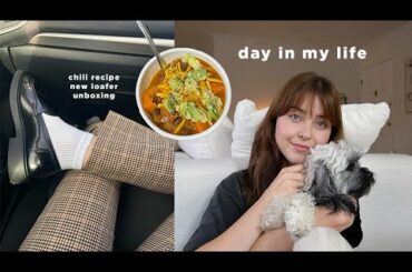 VLOG: harvest chili recipe, new loafers, + chatty grwm