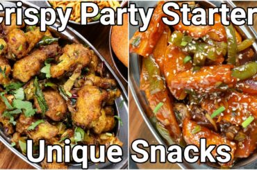 Crispy Party Starters Recipe - Gobi Pepper & Aloo Chilli Recipe | Evening Snacks with Gobi & Potato