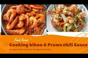 how to cook prawn with chili sauce & pancit bihon recipe....#foodlover #foodie #WhengVLOG