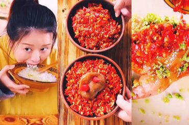 [MUKBANG] SUPER SPICY FOOD CHALLENGE |  Eating Chili | tiktok china#105