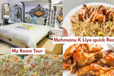 My Room Tour | Special Recipe For Guest | Chilli Chicken With Fried Rice | Easy  Fried Rice Recipe