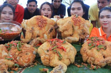Cooking chicken crispy with chili sauce and eat in my family - Chicken crispy recipe
