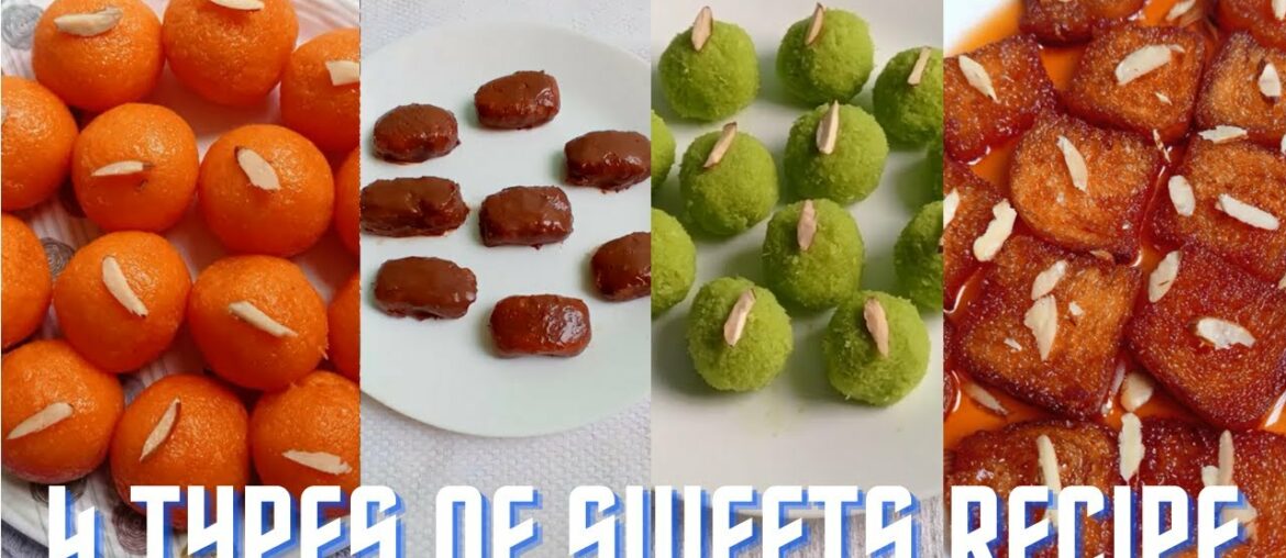 New Year Sweets Recipe | 4 types of sweet recipes | With kacha badam song | #shorts