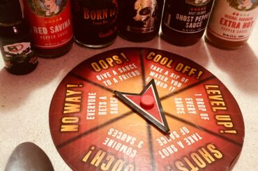 Got a hot sauce game for Christmas. Had to put my own sauces in it. Christmas had me and my dad going shot for shot with hot sauces.