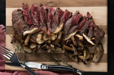 Grilled Steak with Sherried Mushrooms