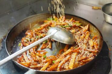 Crispy Honey Chilli Potato | Fast Food  | Street Food Recipes | Hyderabad |  Honey Potato Making