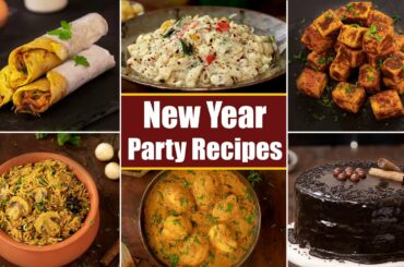 New Year Party Recipes | White Sauce Pasta | Egg Roll | Paneer | Mushroom Biryani | Chocolate Cake