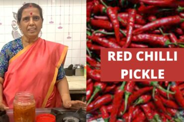 Red chilli Pickle/ Pazha Milagai Oorugai / Ripe chilli pickle recipe by Revathy Shanmugam