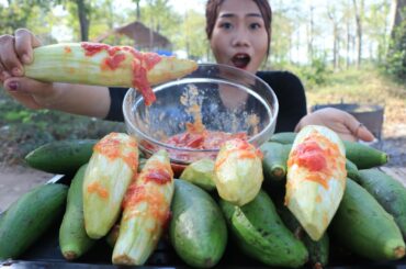 Mukbang kapok with chili sauce - Eating kapok