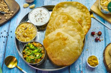 Halwa Puri with Aloo Chanay Recipe by SooperChef (Pakistani Nashta Platter)