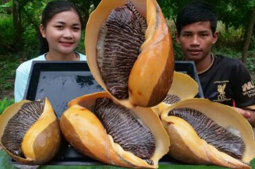 Wow Yummy ! Steamed Ocean Snail Sea For Making Salad - Ocean Snail Chili Sauce.