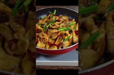 Enoki mushrooms, oyster mushrooms with chili #shorts #food