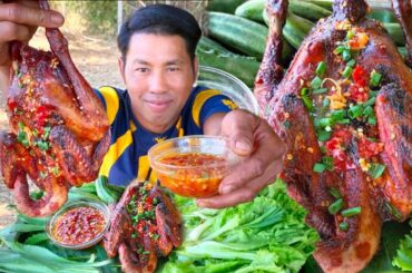 ASMR MUKBANG|Wow Cooking Roasted Chicken Recipe WithChili Sauce | Eat Roasted Chicken Delicious