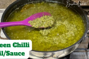 How To Make The Best Green Chilli Sauce | Easiest Green Pepper/Chili Sauce Recipe