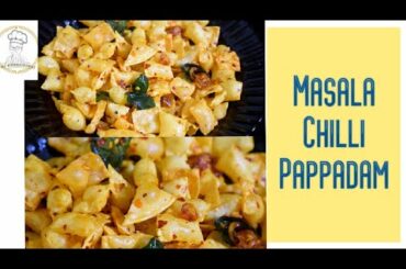 Quick Starter/Masala Chilli Pappadam/Pappadam Mezhukkupuratti/Pappad Stir Fry/Apalam recipes/Ep:89