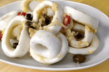 CHILLI, LEMON AND OLIVES SQUID. FAST AND EASY RECIPE!