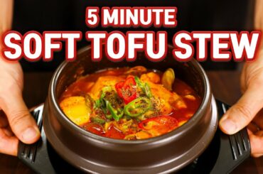 5 Minute Korean Stew for your Breakfast, Soft Tofu Stew! Sundubu Jjigae Recipe