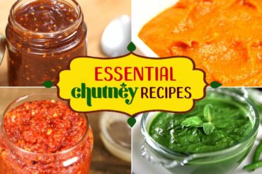 4 Must-Have Chutney Recipes | Mint Chutney | Tamarind Chutney | Garlic Chutney | Indian Dips & Sauce