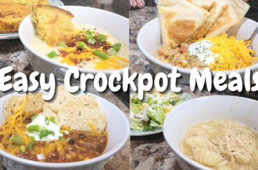 Easy Crockpot Meals | Chicken and Dumplings | Taco Soup | Loaded Potato Soup | White Chicken Chili