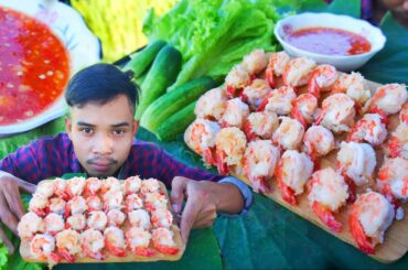 ASMR MUKBANG | SEAFOOD, Eating Spicy Shrimp crispy recipe With Hot Chili Sauce Very Yummy