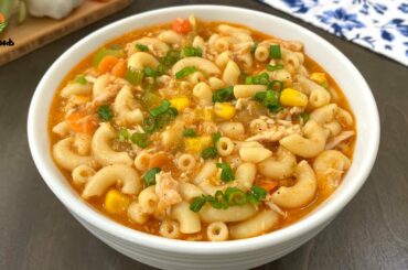 One-Pot Chicken Macaroni Soup | Quick and Easy Winter Soup Recipe | Tasty Foods